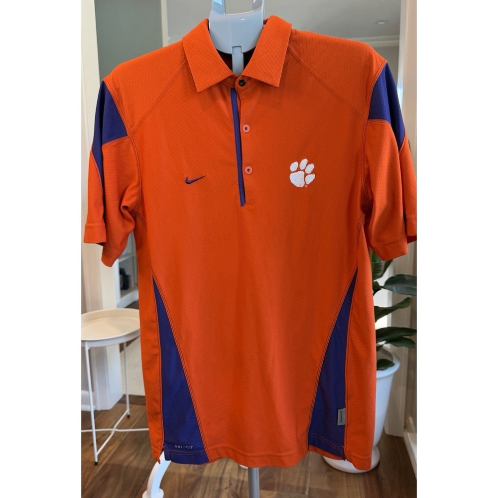Men's Orange Clemson Tigers Nike Dri Fit Performance Polo Small